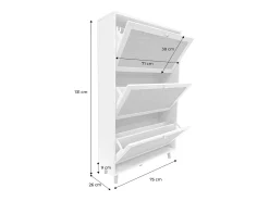 Mueble zapatero de caña blanco roto