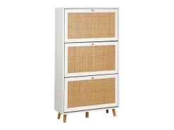 Mueble zapatero de caña blanco roto