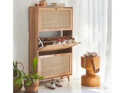 Mueble zapatero de caña natural