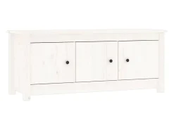 Mueble zapatero de madera maciza de pino blanco 110x38x45,5 cm ES239929