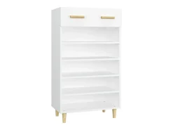 Mueble zapatero de madera contrachapada blanco 60x35x105 cm ES987616