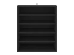 Mueble zapatero de madera contrachapada negro 60x35x70 cm ES251335