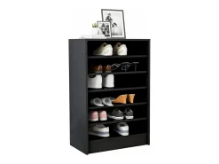 Mueble zapatero de madera contrachapada negro 60x35x92 cm ES841081