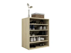 Mueble zapatero de madera contrachapada color roble 60x35x70 cm ES309666