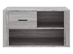 Mueble zapatero de madera contrachapada gris Sonoma 80x35x45 cm ES580563