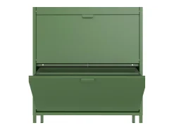 Mueble zapatero de metal verde caqui de 3 puertas MARION - HAPPY GARDEN