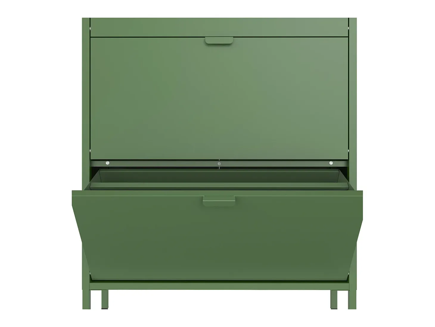 Mueble zapatero de metal verde caqui de 3 puertas MARION - HAPPY GARDEN