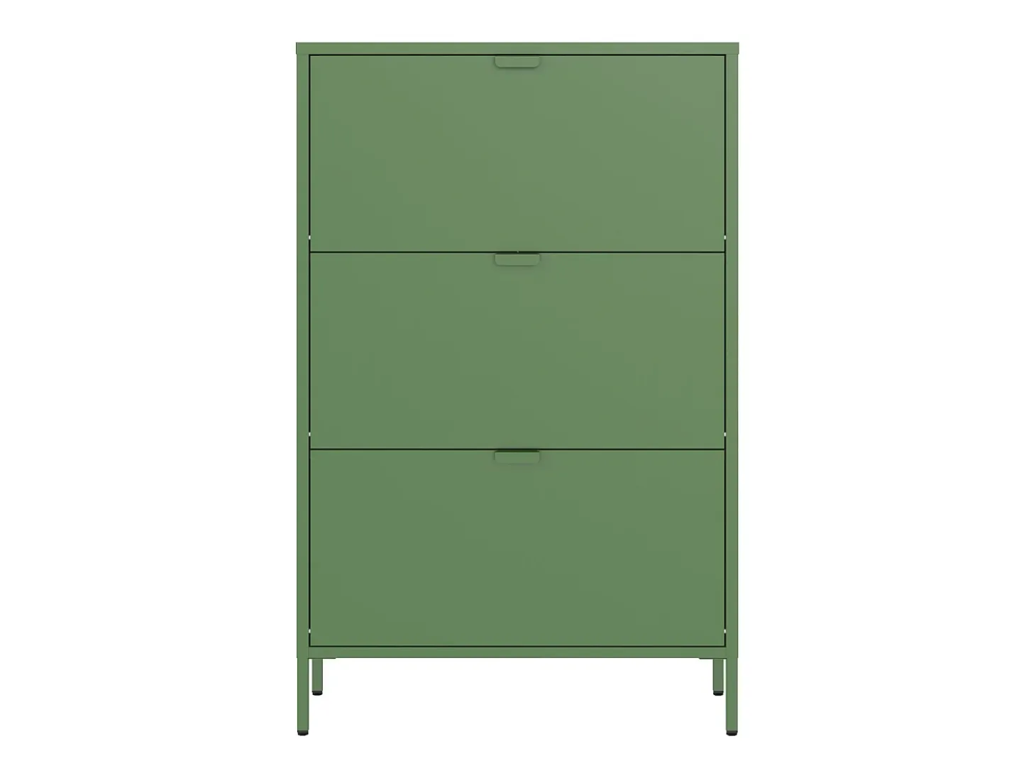 Mueble zapatero de metal verde caqui de 3 puertas MARION - HAPPY GARDEN