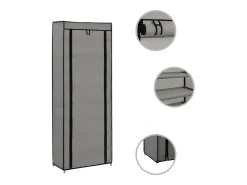 Mueble zapatero de tela con funda gris 57x29x162 cm ES538296