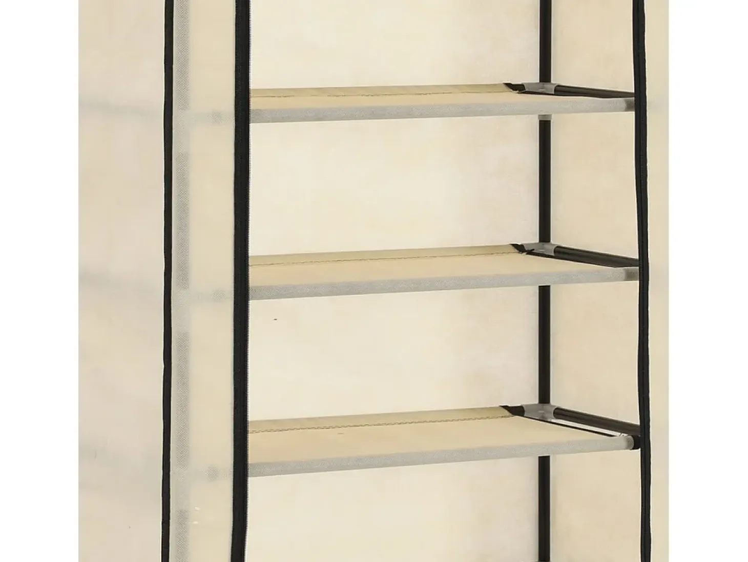 Mueble zapatero de tela con funda color crema 57x29x162 cm ES744933