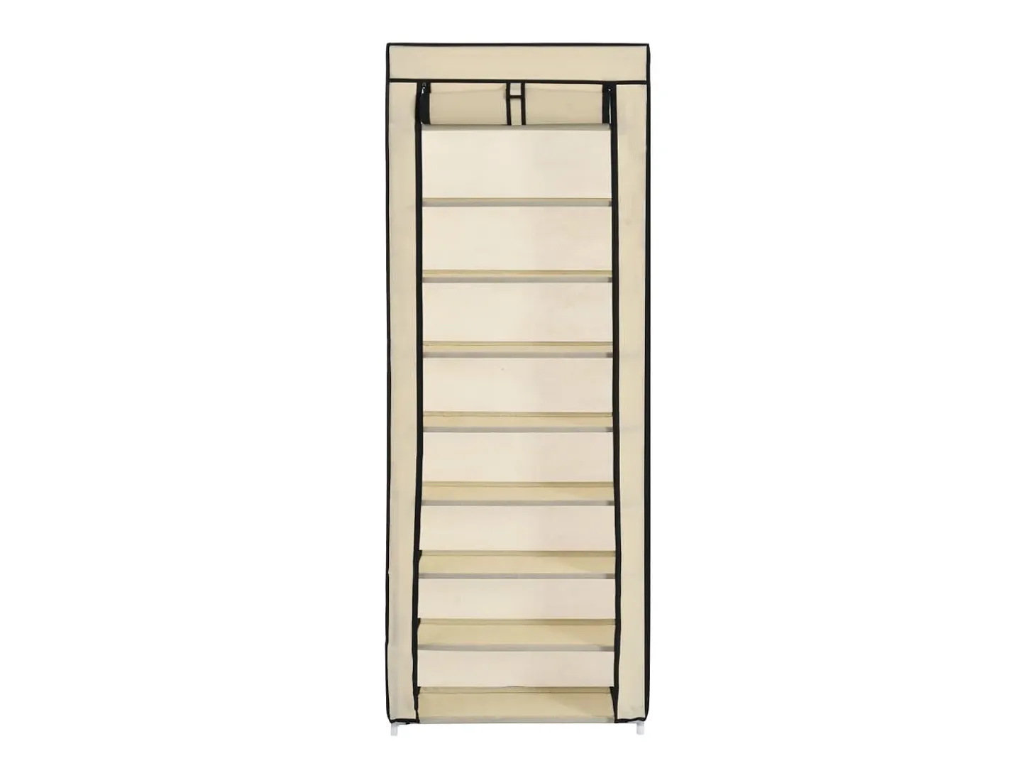Mueble zapatero de tela con funda color crema 57x29x162 cm ES744933