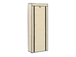 Mueble zapatero de tela con funda color crema 57x29x162 cm ES744933