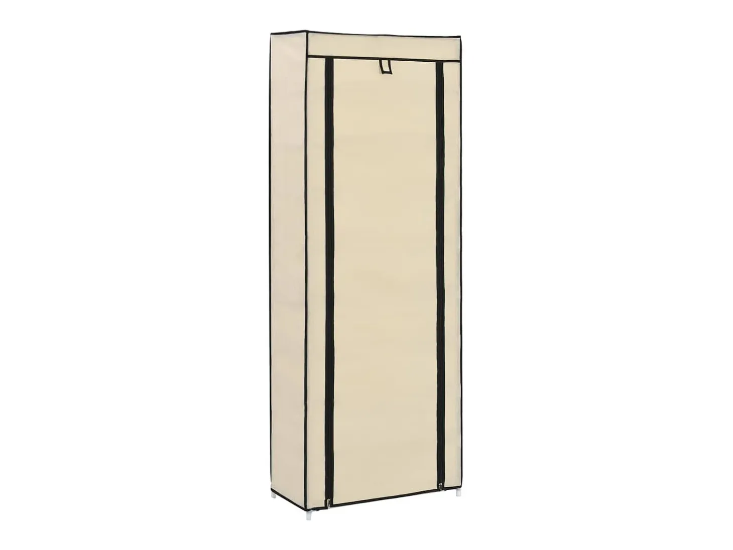 Mueble zapatero de tela con funda color crema 57x29x162 cm ES744933