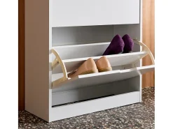 Mueble zapatero decorativo de madera con 3 cajones blanco