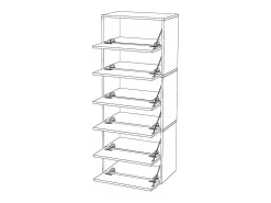 Mueble Zapatero Gris 60x36x150 cm – Para 15 pares – Estantería de Almacenamiento para la Entrada Estilo Loft