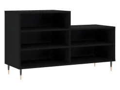 Mueble zapatero madera contrachapada negro 102x36x60 cm ES111911