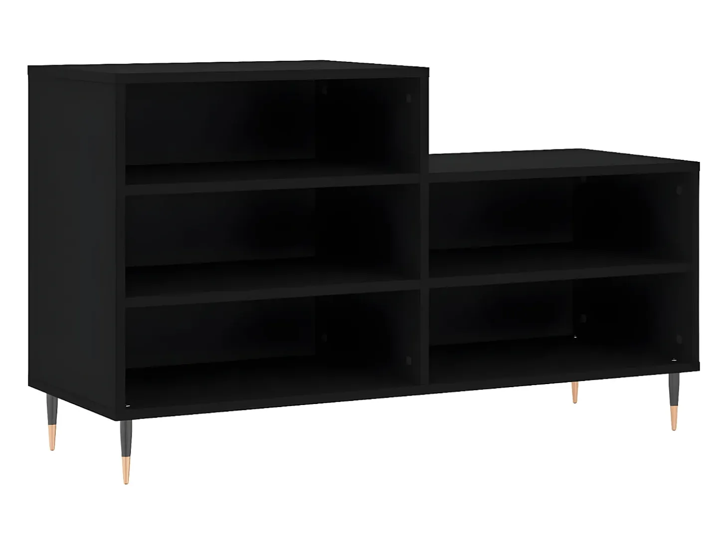 Mueble zapatero madera contrachapada negro 102x36x60 cm ES111911