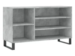 Mueble zapatero madera contrachapada gris hormigón 102x36x60 cm ES828606