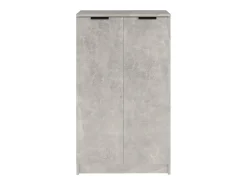 Mueble zapatero madera contrachapada gris hormigón 59x35x100 cm ES673242