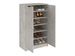 Mueble zapatero madera contrachapada gris hormigón 59x35x100 cm ES673242