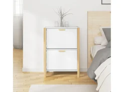 Mueble zapatero madera contrachapada blanco 57,5x33x80 cm ES694855