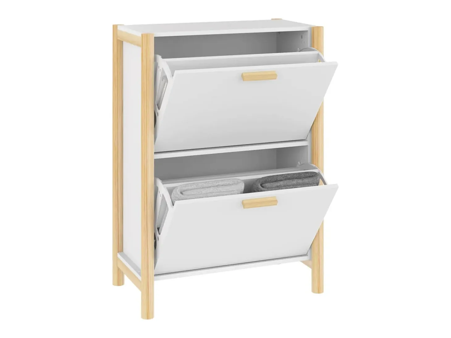 Mueble zapatero madera contrachapada blanco 57,5x33x80 cm ES694855
