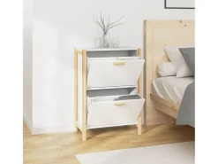 Mueble zapatero madera contrachapada blanco 57,5x33x80 cm ES694855