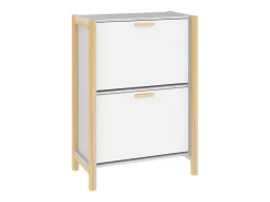 Mueble zapatero madera contrachapada blanco 57,5x33x80 cm ES694855