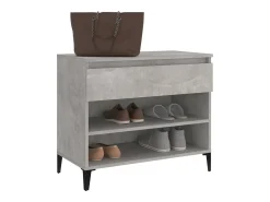 Mueble zapatero madera contrachapada gris hormigón 70x36x60 cm ES176248