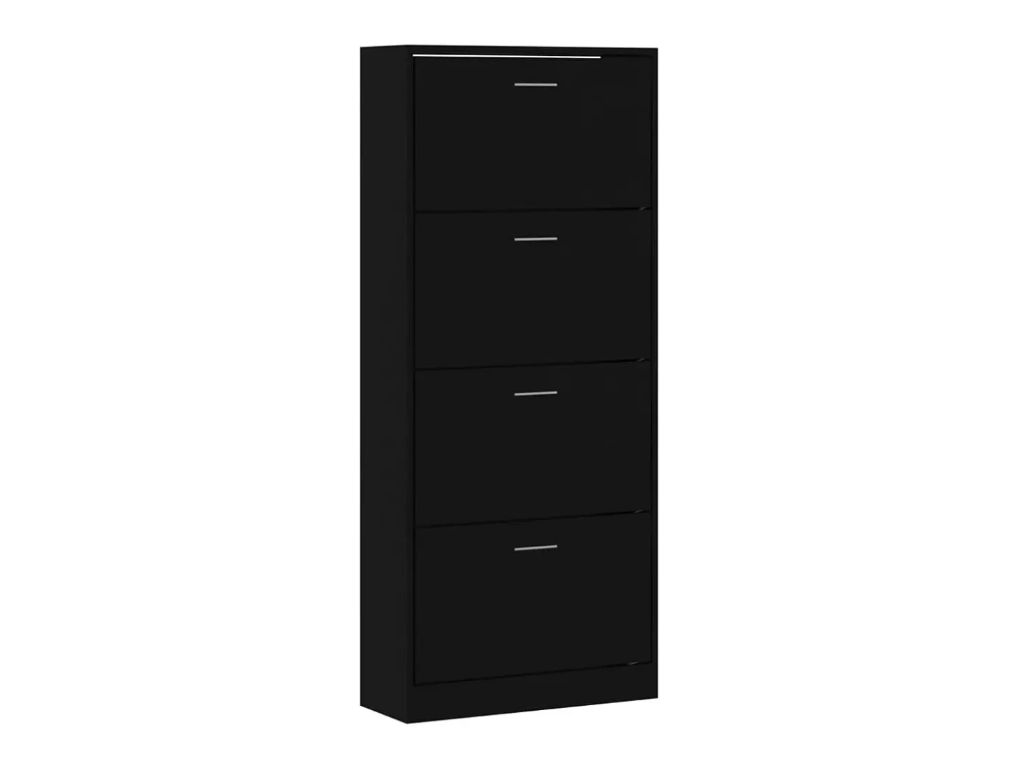 Mueble zapatero madera contrachapada negro 63x24x147 cm ES286083