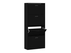 Mueble zapatero madera contrachapada negro 63x24x147 cm ES286083
