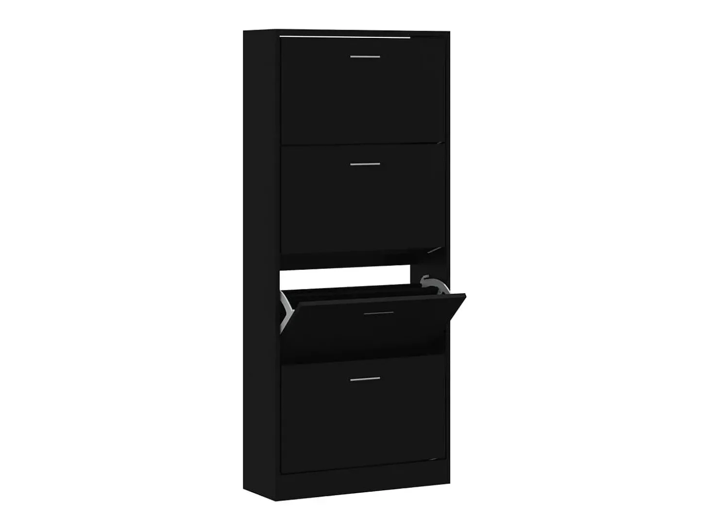 Mueble zapatero madera contrachapada negro 63x24x147 cm ES286083