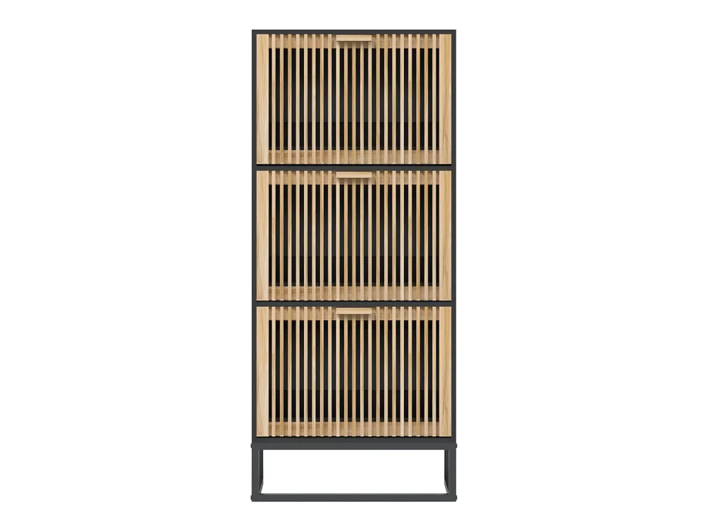 Mueble zapatero madera contrachapada negro 52x25x120 cm ES443675