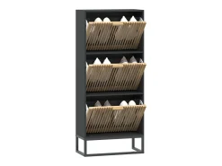 Mueble zapatero madera contrachapada negro 52x25x120 cm ES443675