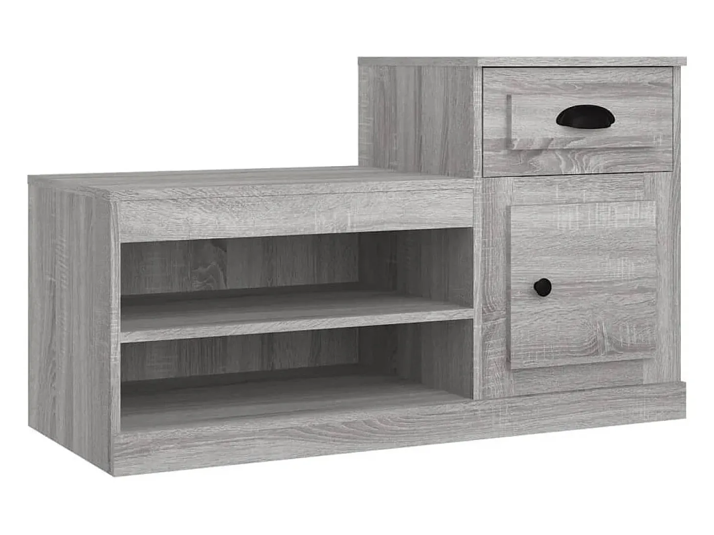 Mueble zapatero madera contrachapada gris Sonoma 100x42x60 cm ES675661