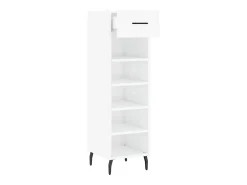 Mueble zapatero madera contrachapada blanco brillo 30x35x105 cm ES987091
