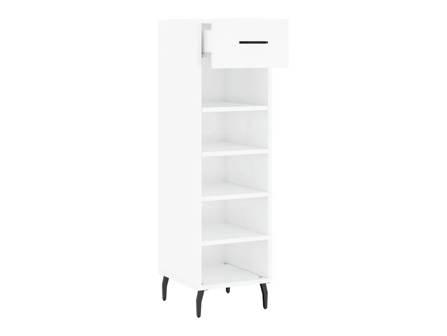 Mueble zapatero madera contrachapada blanco brillo 30x35x105 cm ES987091