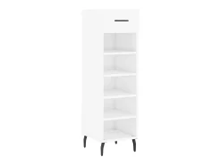 Mueble zapatero madera contrachapada blanco brillo 30x35x105 cm ES987091