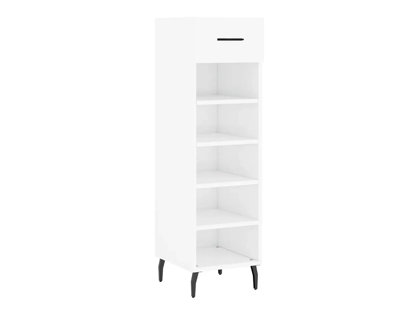 Mueble zapatero madera contrachapada blanco brillo 30x35x105 cm ES987091