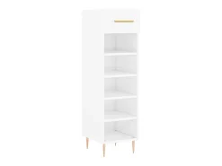 Mueble zapatero madera contrachapada blanco brillo 30x35x105 cm ES793100