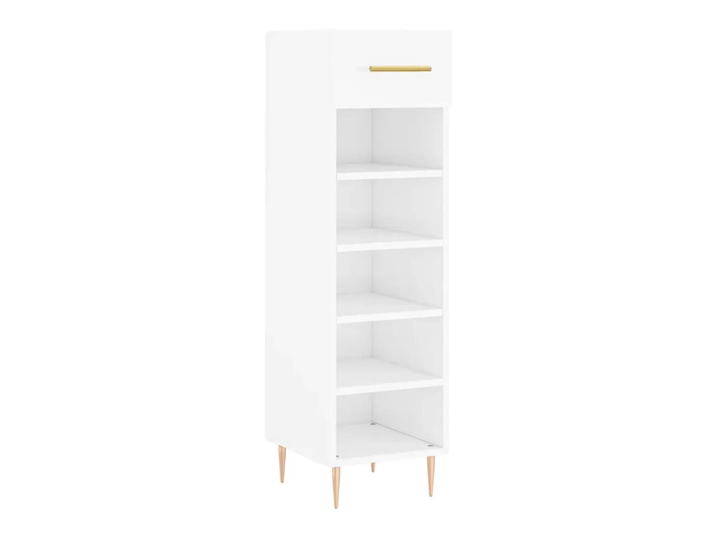 Mueble zapatero madera contrachapada blanco brillo 30x35x105 cm ES793100