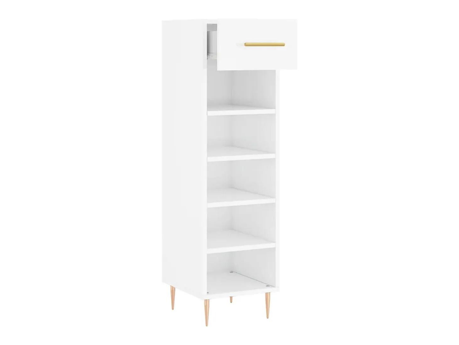 Mueble zapatero madera contrachapada blanco brillo 30x35x105 cm ES793100