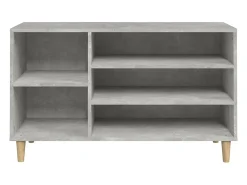 Mueble zapatero madera contrachapada gris hormigón 102x36x60 cm ES365270