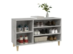 Mueble zapatero madera contrachapada gris hormigón 102x36x60 cm ES365270