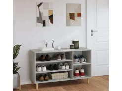 Mueble zapatero madera contrachapada gris hormigón 102x36x60 cm ES365270
