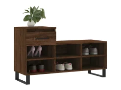 Mueble zapatero madera contrachapada roble marrón 102x36x60 cm ES397068