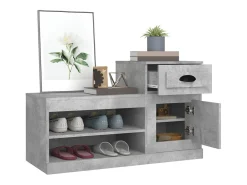 Mueble zapatero madera contrachapada gris hormigón 100x42x60 cm ES219616