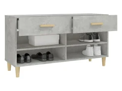 Mueble zapatero madera contrachapada gris hormigón 102x35x55 cm ES890507