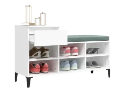 Mueble zapatero madera contrachapada blanco 102x36x60 cm ES258573