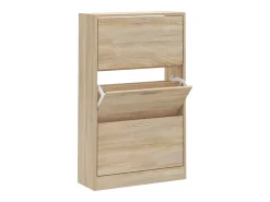 Mueble zapatero madera contrachapada roble Sonoma 63x24x103 cm ES909664
